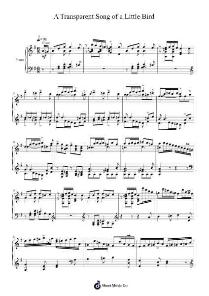 A Transparent Song of a Little Bird Sheet Music by Toursbur-Arr.Humglas Leathus