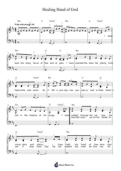 Healing Hand of God Sheet Music by Jeremy Camp-Arr.Browneclaude Petmond