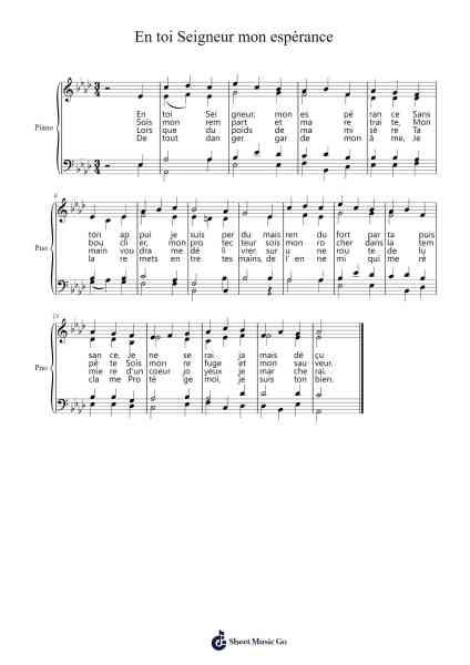 En toi Seigneur mon espérance Sheet Music by Clement C. Scholefield-Arr.Heliet
