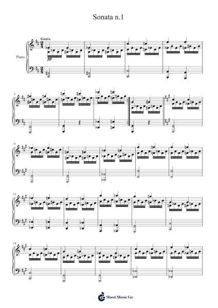 Sonata n.1 Sheet Music by Matteo Pianalto-Arr.Ruthfitch Housed