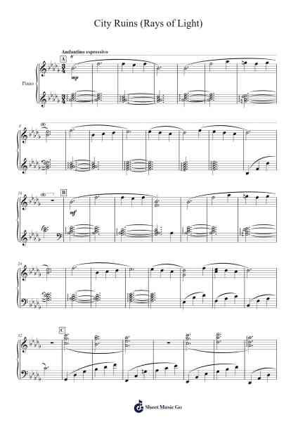 City Ruins (Rays of Light) Sheet Music by Keiichi Okabe-Arr.Jeamesjosh