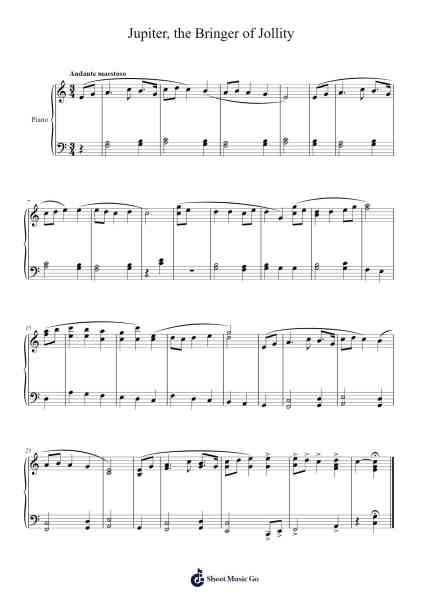 The Planets, Op. 32: IV. Jupiter, the Bringer of Jollity Sheet Music by Gustav Holst-Arr.Shawstuart Bergwar