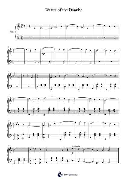Waves of the Danube Sheet Music by Iosif Ivanovici-Arr.Latvin