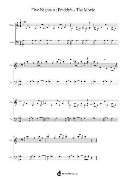 Five Nights At Freddy's - The Movie Sheet Music by The Newton Brothers-Arr.Shamens Xedric
