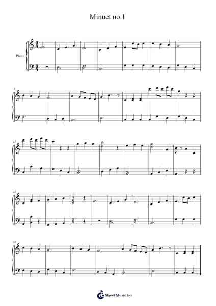 Minuet No.1 Sheet Music by Tyler Evans-Arr.Holmesmax