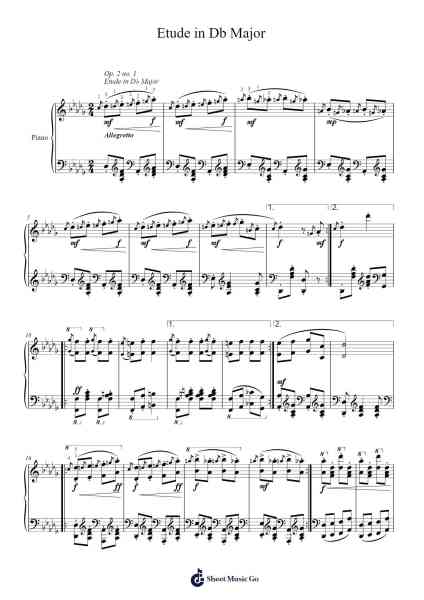Etude in Db Major 樂譜由 Austin Myers - 編曲 Tice Charsweet
