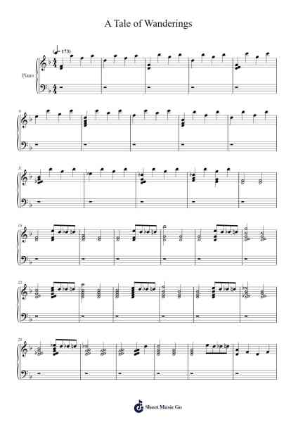 A Tale of Wanderings Sheet Music by А.Шниттке-Arr.Bunharine Coftroy