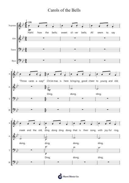 Carol of the Bells Sheet Music by Mykola Leontovych-Arr.Paygill Noaho'neil