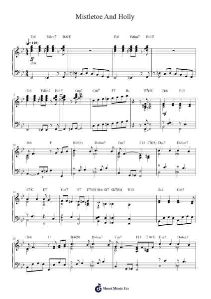 Mistletoe And Holly Sheet Music by Frank Sinatra-Arr.Peathew Odeshua