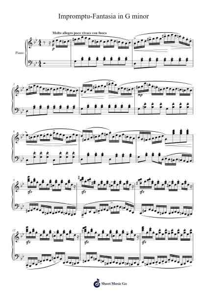 Impromptu in G Minor Sheet Music by ReutenProductions-Arr.Spenky Chloelith