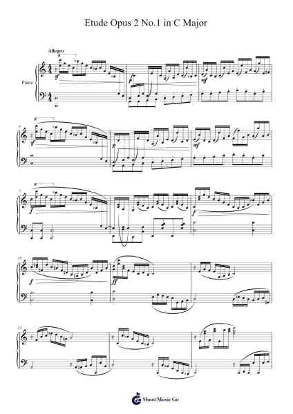 Etude Op. 2, No. 1 in C Major Sheet Music by Stev E-Arr.Triswolf Roochel