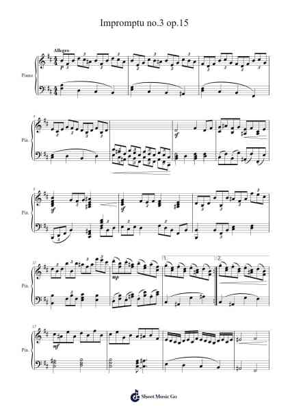 Impromptu No. 3 in G-flat Major, Op. 51 Sheet Music by Saxfred-Arr.Vogtthia