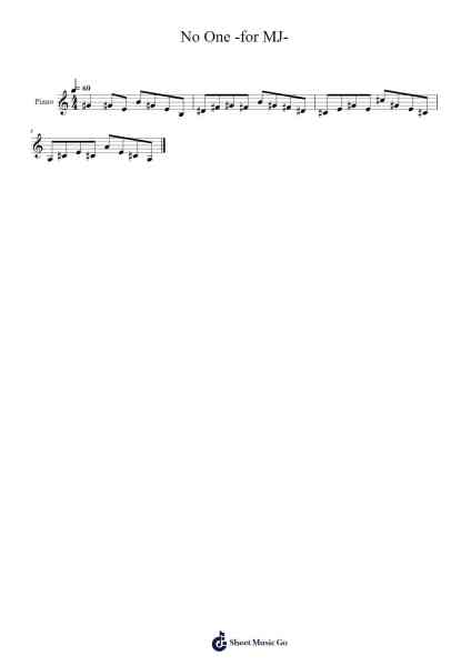 No One -for MJ- 乐谱由 Alicia Keys - 编曲 Subill