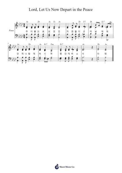 Lord, Let Us Now Depart in the Peace Sheet Music by George Whelpton-Arr.Beroll