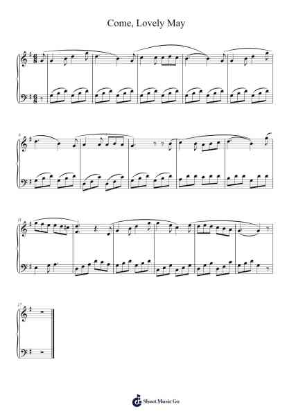 Come, Lovely May Sheet Music by Wolfgang Amadeus Mozart-Arr.Davexy Tykins
