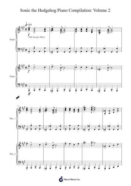 Sonic the Hedgehog Piano Compilation: Volume 2 Sheet Music by SEGA Sound Team-Arr.Mickkay