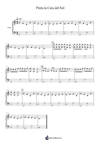 Pinta la Cara del Sol Sheet Music by Tita Maya-Arr.Beautle