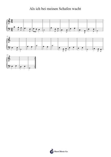 Als ich bei meinen Schafen wacht Sheet Music by -Arr.Jeamesjosh