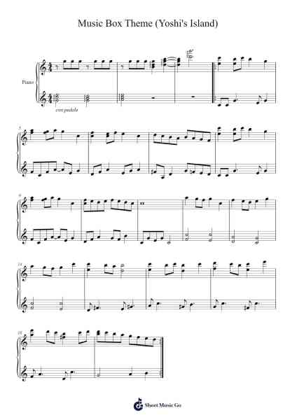 Music Box Theme (Yoshi's Island) Sheet Music by Koji Kondo-Arr.Maudky Clairebey