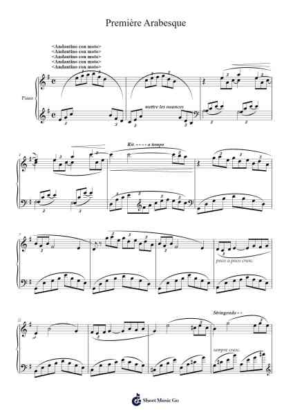 Première Arabesque Sheet Music by Claude Debussy-Arr.Gibger Burnsleif