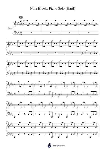 Note Blocks Piano Solo (Hard) Sheet Music by cy08j8m8sol-Arr.Vefrank Graseph