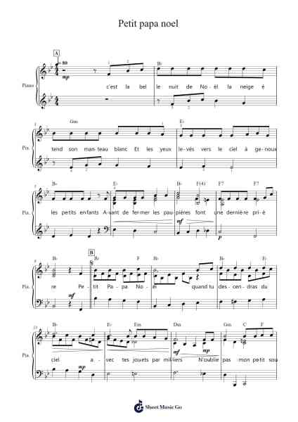 Petit papa noel Sheet Music by Misc Traditional-Arr.Cliffcam Whbill