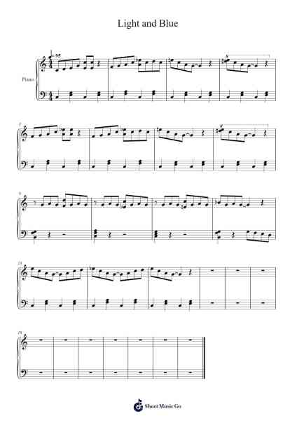 Light and Blue Sheet Music by Willard A. Palmer-Arr.Yuledon