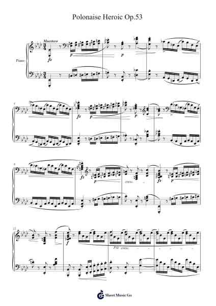 Polonaise in A-flat Major, Op. 53 "Heroic" Sheet Music by Frédéric Chopin-Arr.Kentnice Dalnoah