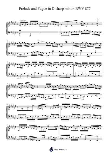 Prelude and Fugue in D-sharp Minor, BWV 877 Sheet Music by Johann Sebastian Bach-Arr.Phoelen