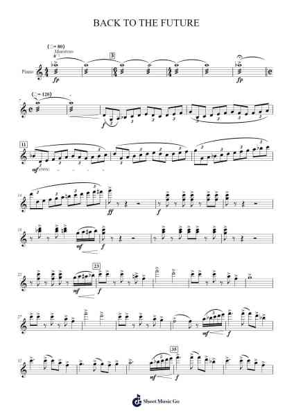 BACK TO THE FUTURE Sheet Music by -Arr.Duttraine