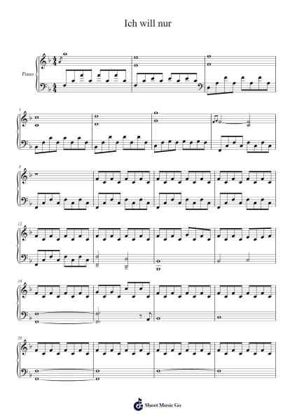 Ich will nur Sheet Music by Philipp Poisel-Arr.Galsnick Theothew