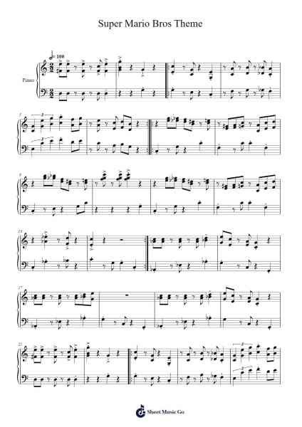 Super Mario Bros Theme Sheet Music by Koji Kondo-Arr.Lamguy Nica