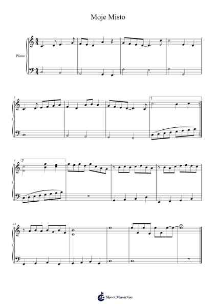 Moje Misto Sheet Music by Anton 123-Arr.Debleign Jeston