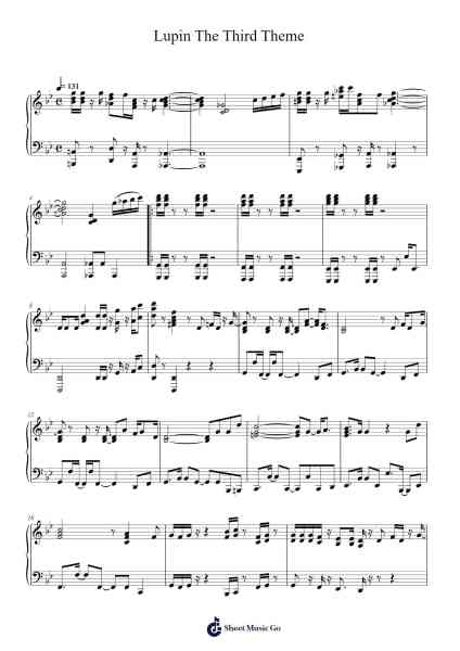 Lupin The Third Theme Sheet Music by Yuji Ohno-Arr.Davehan