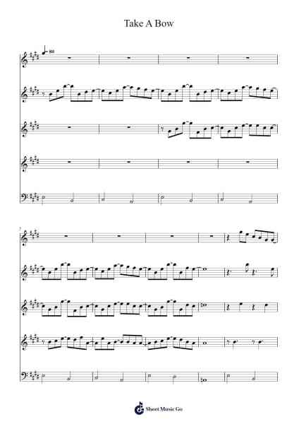 Take A Bow Sheet Music by -Arr.Priestwylde Backcah