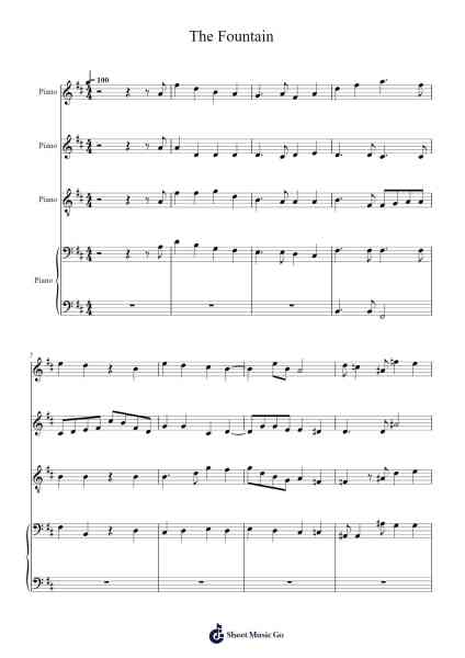 The Fountain Sheet Music by -Arr.Pomiles