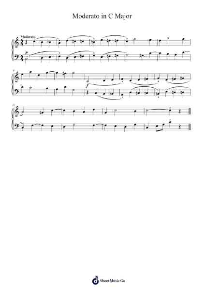 Moderato in C Major Sheet Music by Johann Wilhelm Hässler-Arr.Jecie Youngjean
