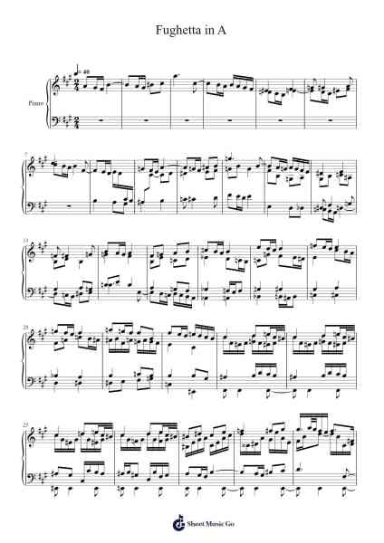 Fughetta in A Sheet Music by Obsolescence-Arr.Jounic Beauback