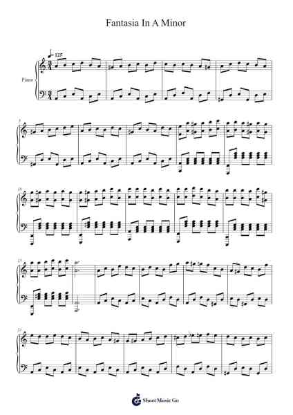 Fantasia In A Minor Sheet Music by Johann Sebastian Bach-Arr.Heca