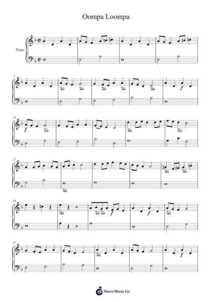 Oompa Loompa Sheet Music by Misc Soundtrack-Arr.Solin