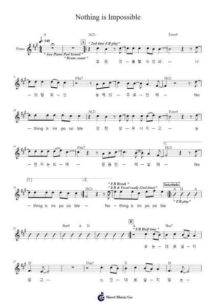 Nothing is Impossible Sheet Music by -Arr.Ciscer Georyale