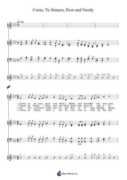 Come, Ye Sinners, Poor and Needy Sheet Music by Traditional American Folk-Arr.Jerhue