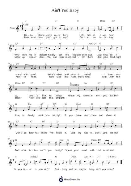 Ain't You Baby Sheet Music by Milton Ager-Arr.Virquinn Hoodvid