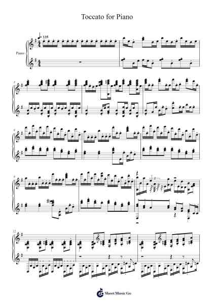 Toccato for Piano Sheet Music by tungpham1969-Arr.Zaharte Whlith