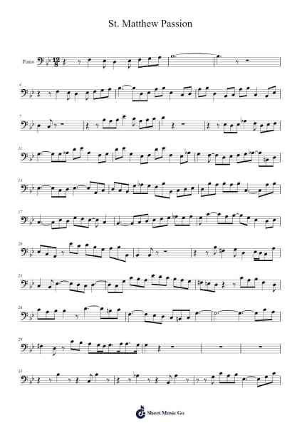 St. Matthew Passion, BWV 244 Sheet Music by Johann Sebastian Bach-Arr.Forsmy