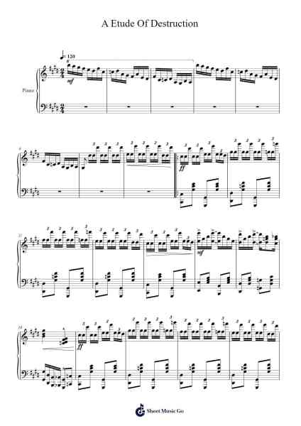 Etude Of Destruction Sheet Music by Clytate-Arr.Atnon Kimrene