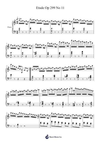 Etude Op 299 No 11 Sheet Music by FG Gle Jirayu 101-Arr.Babmia