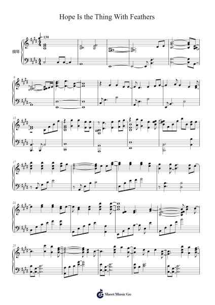 Hope Is The Thing With Feathers 楽譜 by Robin Thicke-Arr.Pritience