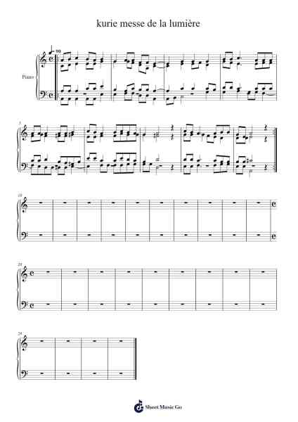 kurie messe de la lumière Sheet Music by -Arr.Gregan Forslome