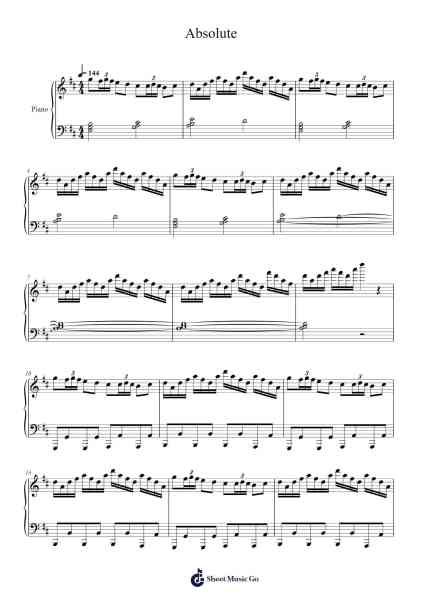 Absolute Sheet Music by dj TAKA-Arr.Uvey